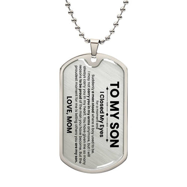 Son Love Mom Original Dog Tag Necklace - Love You This Much